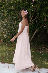 Bethany Strapless Midi Dress - Rosewater