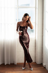 Vesina Maxi Dress - Burgundy