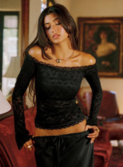 Mochapella Off The Shoulder Top Black