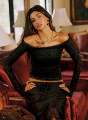 Mochapella Off The Shoulder Top Black