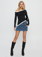 Nickei Denim Mini Skirt Mid Wash