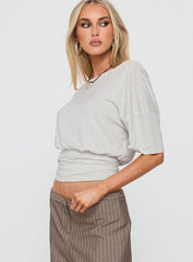 Ashlinn Off Shoulder Drapey Top Grey