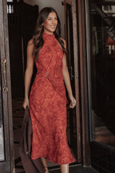 Isabeau Midi Dress - Red Roses