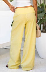 Alamara Yellow Floral Detail Wide Leg Pants