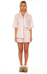 Alexea Pink Stripe Pajama Shorts