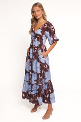 Annabella Maxi Dress - Blue Poppies