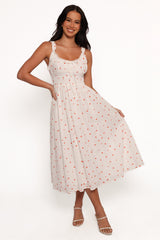Auguste Midi Dress - Ditsy Heart