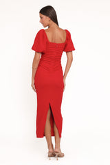 Carey Midi Dress - Red