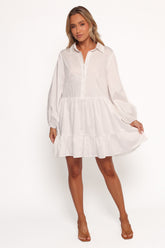 Carlotta Long Sleeve Mini Dress - White