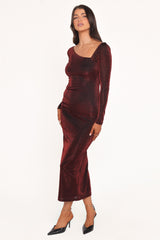 Charles Midi Dress - Burgundy