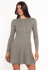 Darlina Long Sleeve Mini Dress - Olive