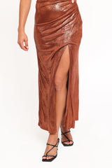 Emerie Sleeveless Metallic Maxi - Bronze