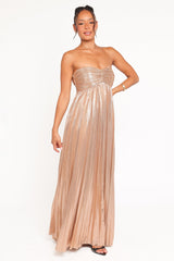 Faye Strapless Maxi Dress - Gold