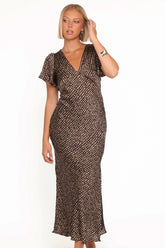 Flossy Maxi Dress - Umber/Taupe