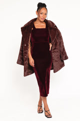 Hyatt Velvet Dress - Burgundy
