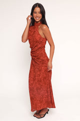 Isabeau Midi Dress - Red Roses