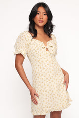 Joss Mini Dress - Cream Yellow