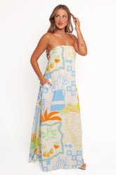 Kaelani Strapless Maxi Dress - Multi Print