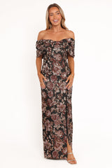 Lilia Maxi Dress - Black Floral