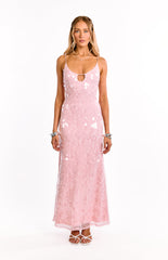 Lyanna Pink Sequin Maxi Dress