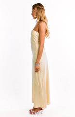 Maddix Yellow Strapless Formal Maxi Dress
