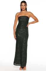 Maiah Emerald Green Sequin Maxi Dress
