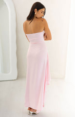 Merlo Light Pink Strapless Formal Maxi Dress