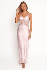 Milla Maxi Lace Dress - Pale Pink