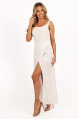Nadea Faux Wrap Maxi Dress - White