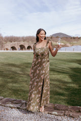 Renita Maxi Dress - Olive Floral