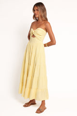 Sitara Strapless Midi Dress - Yellow