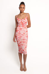 Tempest Midi Dress - Pink Floral