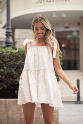 Wells Mini Dress - Tan Swirl