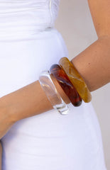 Zantie Tortoiseshell Resin Square Bangle