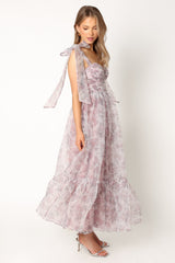 Floret Midi Dress - Dark Purple