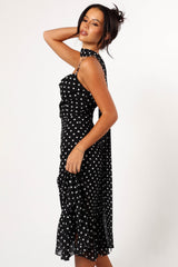 Francesca Midi Dress - Black Polka Dot