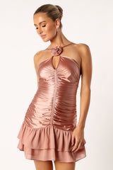 Reeve Halterneck Mini Dress - Rose
