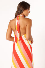 Sabbia Maxi Dress - Pink Stripe