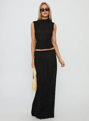 Ford Maxi Skirt Onyx Polka