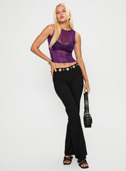 Perfect Mirage Sheer Top Plum