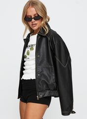 Jaxton Faux Leather Jacket Black