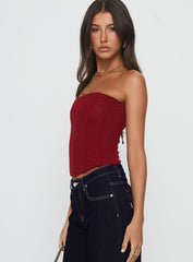 Oscuro Longline Mesh Corset Top Berry