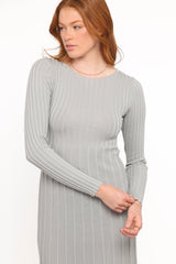 Alison Long Sleeve Maxi Dress - Grey