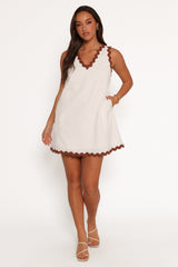 Calliope Mini Dress - White Tan