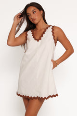 Calliope Mini Dress - White Tan