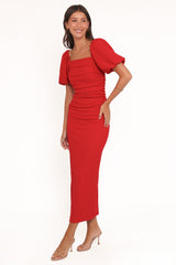 Carey Midi Dress - Red