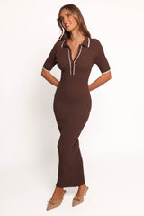 Conner Short Sleeve Knit Dress - Chocolate