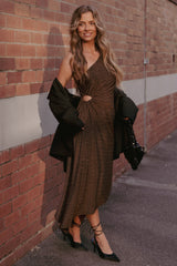 Emma One Shoulder Midi Dress - Vintage Gold