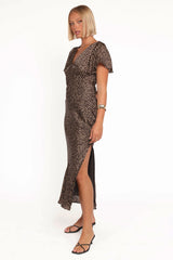 Flossy Maxi Dress - Umber/Taupe