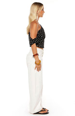 Freddie White Denim Barrel Leg Jeans